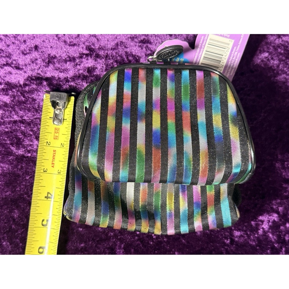 90s Y2K Vtg Lisa Frank Cosmetic Bag Lot Metallic Rainbow Striped Travel‎ Wallet - Picture 7 of 14
